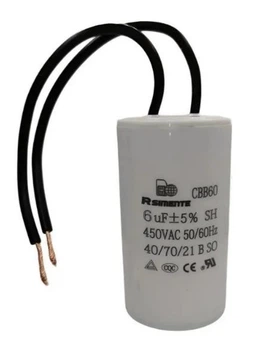 Конденсатор робочий CBB60 6 mF (дріт)