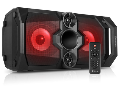 Портативна колонка бумбокс REAL-EL RX771 Boombox 50W Bluetooth TWS, Karaoke, RGB, Black