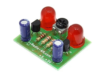 Световой эффект мультивибратор-мигалка, 2 красных светодиода Radio-KIT K122R Набор Радиоконструктор для самостоятельной пайки