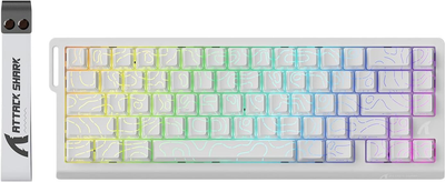 Клавиатура ATTACK SHARK X68 HE White Magnetic Switch Проводная Механическая RGB Подсветка С поддержкой HOT-SWAP