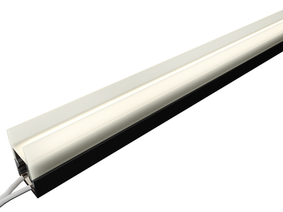 Светильник LEDUA светодиодный для стеклянных полок N4-4-300 300мм 12V 3W 300lm COB 4500K нейтрально белый свет черный корпус, черный провод 2м