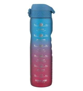 Пляшка для води ION8 1000 мл BPA Free Times To Drink (ЕКО пляшка) Blue & Pink (I8RF1000PBPMOT)