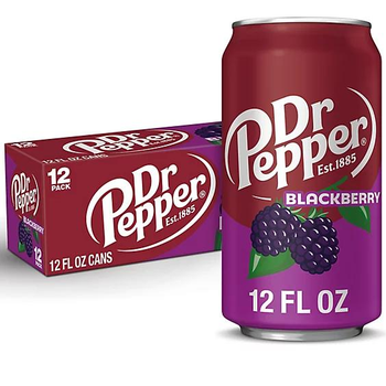 Упаковка безалкогольного напою Dr Pepper Blackberry 0.355 l х 12