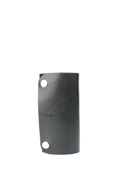 Ключница из кожи с двумя отсеками черная(BB_30002764)