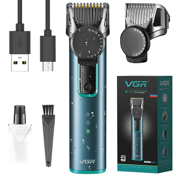 Машинка для стрижки волос VGR V-973 аккумуляторная IPX5 5W Green (3_06253)