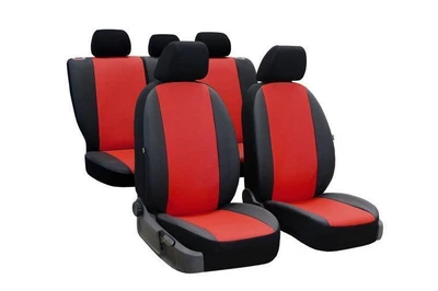 Авточехлы из эко кожи Subaru OUTBACK 2003-2009 Pok-ter PERLINE с красной вставкой