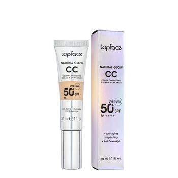 Тональний СС крем topface Natural Glow CC Cream & Concealer SPF50 PT472 30 мл 007 Warm Cookie/Жовто-медовий