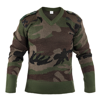 Свитер V-Neck Французской армии CCE Camo, Вудленд, 50