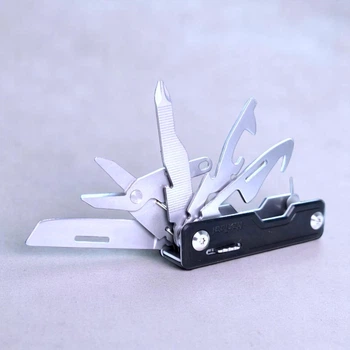 Карманный многофункциональный мультитул NexTool Multifunction Knife Black NE20096 Мини мультитул брелок с ножницами