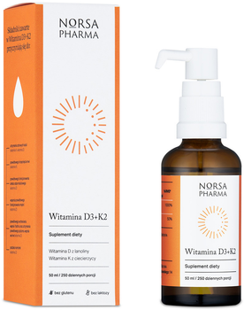 Suplement diety Norsa Pharma D3 + K2 w kroplach 50 ml (5905669770200)