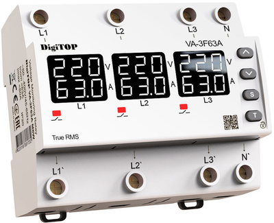 Реле напруги/струму DigiTOP VА-3F63A M6W