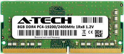 Оперативная память A-Tech 8GB DDR4-2400 (PC4-19200) SODIMM 1Rx8 Replacement for KVR24S17S8/8