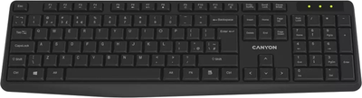 Клавиатура беспроводная Canyon KB-W01 Water resistant Wireless EN/UA Black (CNE-CKEYW01)
