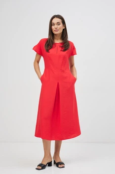 Плаття зі складою на спідниці Wear me M Червоний (14_25_464_10580)