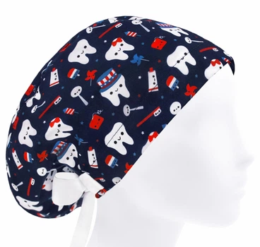 Медицинская шапочка женская HeadwearUniverse универсальная принт зубы