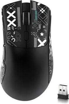 Беспроводная мышь Attack Shark R1 PAW3311 18000dpi + стикеры Black