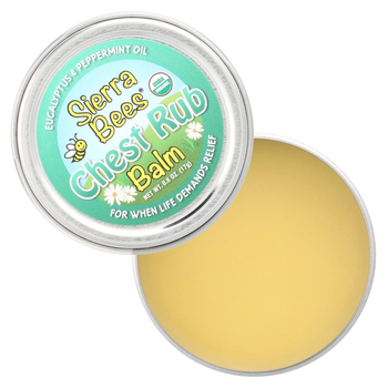 Sierra Bees Бальзам для розтирання грудей, евкаліпт і перцева м’ята Chest Rub Balm, 17 г