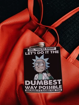 Фляга для алкоголя из нержавеющей стали Rick and Morty Рік і Морті "Let`s do it the" - 30 мл