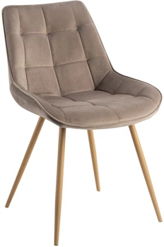 Стілець для кухні та вітальні Vetro Mebel N-45 Капучино Велюр + Дуб (N-45-cappuccino-velvet/oak)