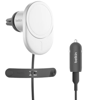 Автомобильное зарядное устройство Belkin Car Charger PRO 15W MagSafe Qi2 - White