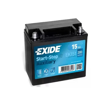 Аккумулятор автомобильный 15Ач 200А "+" слева (вспомогательный) EXIDE, EXI EK151