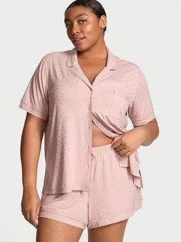 Пижама (рубашка + шорты) женская Victoria's Secret 26935263 S Розовая (2664338513793)