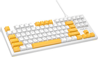 Клавіатура дротова Aula F3032 White keycaps plus 21 Yellow keys KRGD Red USB EN/UA (6948391204680)