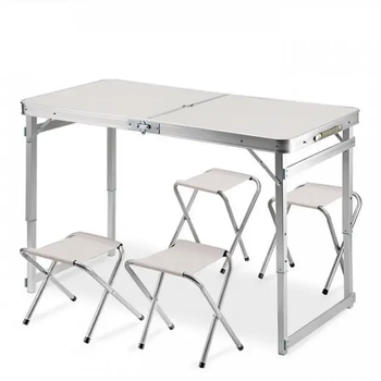 Стол и стулья Folding Table T-02 Белый для дома, для отдыха, для дачи, для кемпинга, для похода, для рыбалки