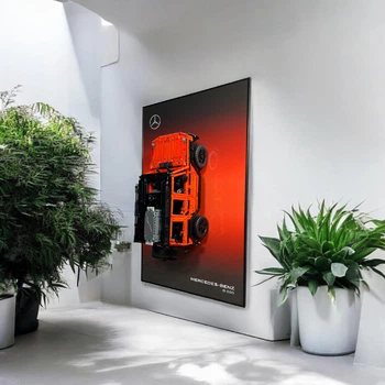 Арт Держатель Рамка на Стену 80x50 см. для Фирменного Конструктора Technic Mercedes-Benz G500 PROFESSIONAL Line (42177) Мерседес Гелик - Type-A