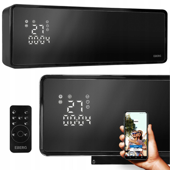 Стеклянный воздушный тепловой занавес EBERG Q4 с Wi-Fi, 2000 Вт.