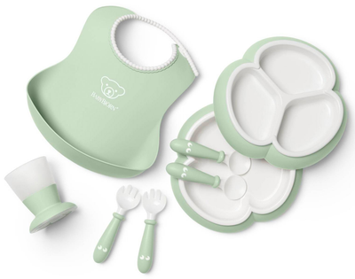 Набір дитячого посуду BabyBjorn Powder Green, 8 ел.