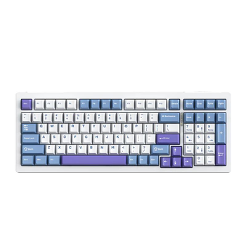 Механическая беспроводная клавиатура LANGTU F99 с переключателями hotswap, Type-C, Bluetooth, 2,4 ГГц, RGB подсветка, 99 клавиш (раскладка ENG-UA, QWERTY) - Фиолетовая