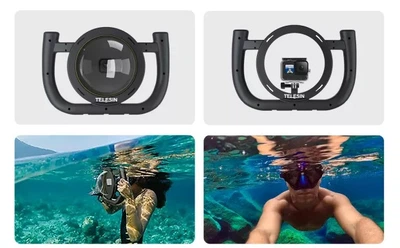 Підводний купол для GoPro 13 12 11 10 9 Telesin GP-DMP-T10 з широким кутом