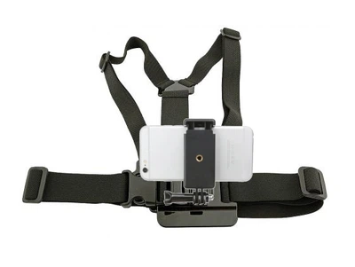 Крепление на грудь для смартфона AC Prof, совместимое с GoPro, регулировка, пластик, резиновые вставки (BE74AAA02152)