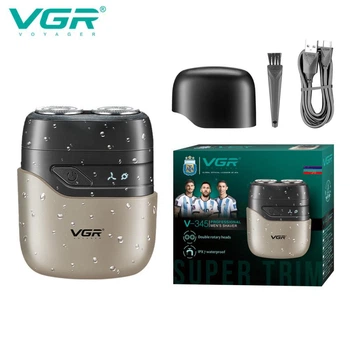 Мужская аккумуляторная мини электробритва VGR V-345 для бритья бороды и усов шейвер для идеальной гладкости Grey