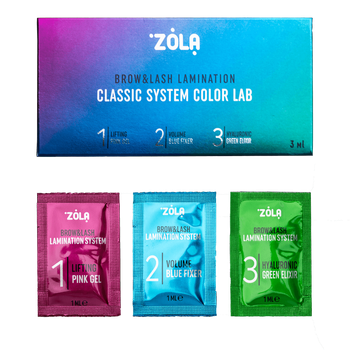 Набор для ламинирования бровей и ресниц Color Lab в саше (Step 1,2,3 х 1 мл) Zola