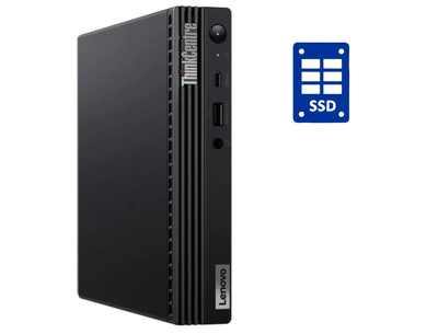 Неттоп Lenovo ThinkCentre M70q USFF / Intel Celeron G5905T (2 ядра по 3.3 GHz) / 4 GB DDR4 / 128 GB SSD + 750 GB HDD / Intel UHD Graphics 610 б/у