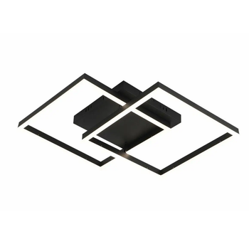 Стельова LED люстра 43W Valeso на два квадратних розсіювачі з акрилу 3000/4000/6000К IP20 LP-DA10457 BK