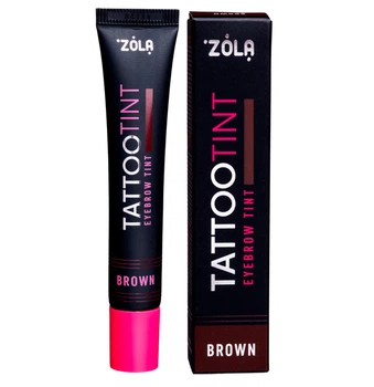Краска для бровей с коллагеном и ресниц TATTOO TINT Brown (коричневая) Zola 15 мл