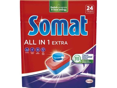 Таблетки для посудомийних машин SOMAT 24шт All in 1 Extra