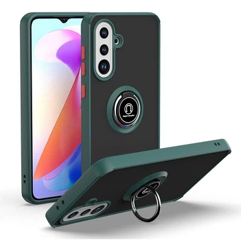 Чехол Fiji Colorframe для Samsung Galaxy A37 5G (A376) матовый бампер с кольцом подставкой Green
