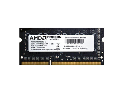 Модуль пам'яті AMD 8 GB SO-DIMM DDR3L 1600 MHz (R538G1601S2SL-U)