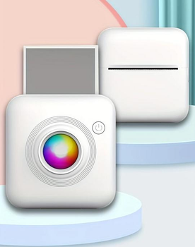 Портативный термопринтер для печати без чернил с RGB подсветкой X3-W1 белый