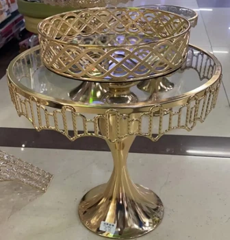 Подставка для десертов и тортов круглая cake plate 164121 золотистая подставка для капкейков