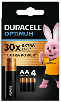 Батарейка DURACELL LR06 KPD 04*10 Optimum уп. 1x4 шт.