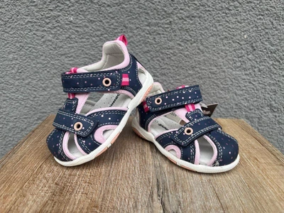 Босоніжки дитячі для дівчинки Apawwa Navy/Pink 20 р, сині