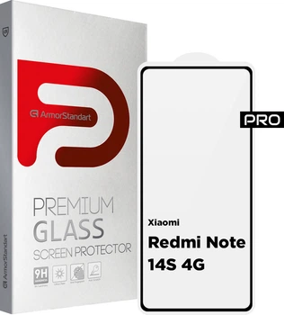 Защитное стекло ArmorStandart Pro для смартфона Xiaomi Redmi Note 14S 4G Black (ARM82035)