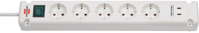 Przedłużacz Brennenstuhl Bremounta 5 gniazd USB Type-C do ładowania 3 m White (1150660425)