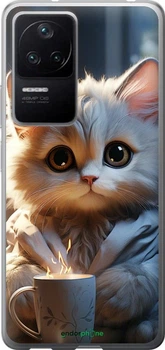Чехол на Xiaomi Poco F4 White cat "5646u-3917"