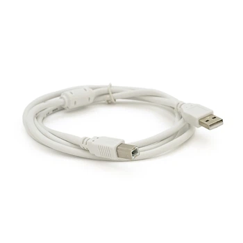 Кабель USB 2.0 AM/BM, 0.8m, 1 ферит, білий